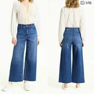 Oat New York Classic Blue Indigo High Rise Flare Jeans